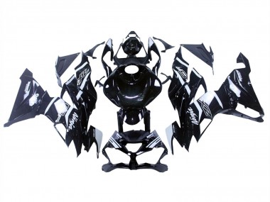 Carénages Moto Kawasaki ZX6R 2019-2022 - Noir Brillant Blanc Abordables