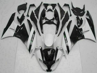 Carénages Moto Kawasaki ZX6R 2009-2012 - Noir Brillant Blanc Abordables