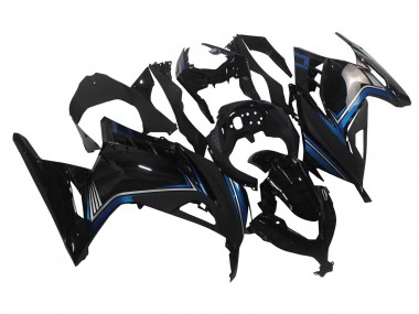Carénages Moto Kawasaki EX300 2013-2024 - Noir Brillant Bleu Abordables