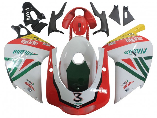 Carénages Moto Aprilia RS125 2000-2005 - Blanc Jaune Vert Noir Alitalia 3