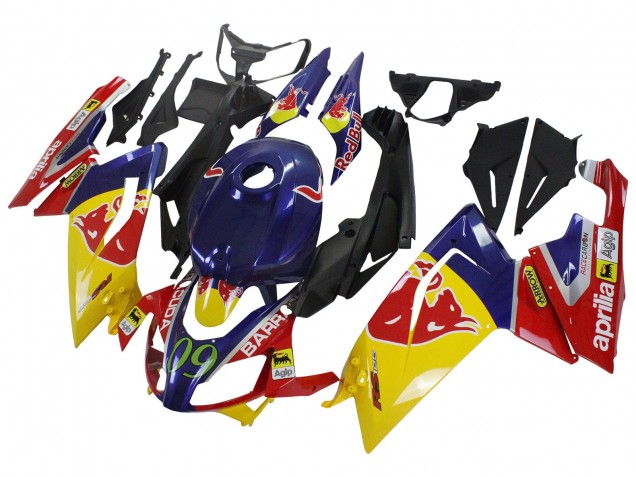 Carénages Moto Aprilia RS125 2006-2011 - Jaune Bleu Foncé Red Bull