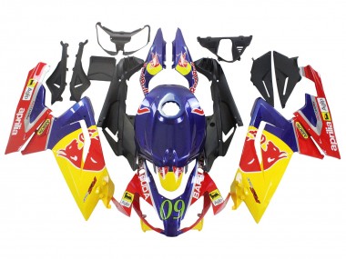 Carénages Moto Aprilia RS125 2006-2011 - Jaune Bleu Foncé Red Bull Abordables