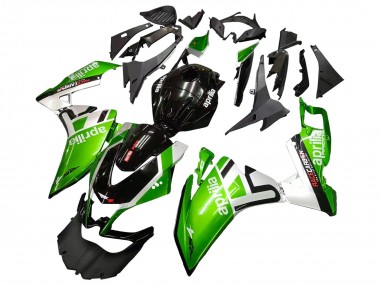 Carénages Moto Aprilia RS4 50 125 2012-2018 - Blanc Vert Noir Brillant Abordables