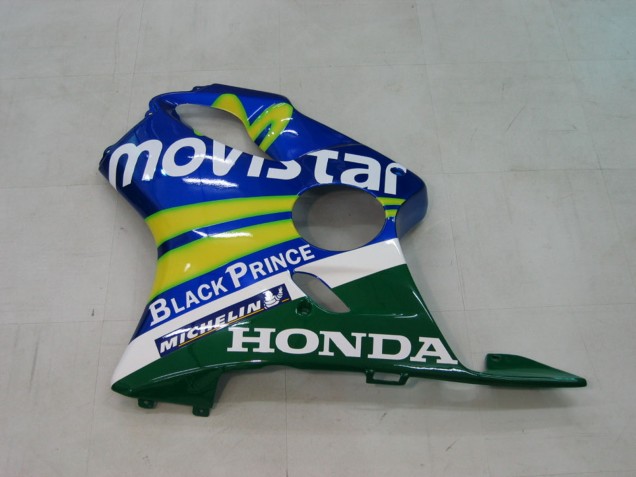 Carénages Moto Honda CBR600 F4i 2004-2007 - Bleu Jaune Vert MoviStar