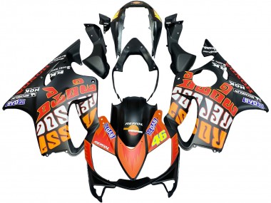 Carénages Moto Honda CBR600 F4i 2004-2007 - Noir Mat Orange Rossi Abordables