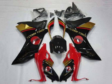 Carénages Moto Honda CBR600F 2011-2013 - Rouge Or Noir Brillant Konica Minolta Abordables