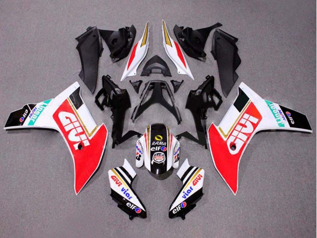 Carénages Moto Honda CBR600F 2011-2013 - Blanc Rouge Or Noir Brillant Givi