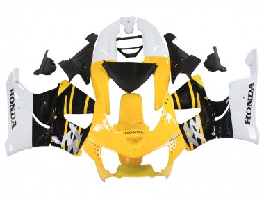 Carénages Moto Honda CBR900RR 919 1998-1999 - Blanc Jaune Noir Brillant Abordables