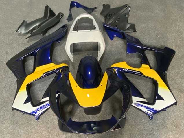 Carénages Moto Honda CBR900RR 929 2000-2001 - Blanc Jaune Bleu Foncé