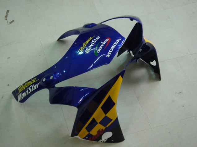 Carénages Moto Honda CBR900RR 954 2002-2003 - Bleu Jaune Noir Brillant Telefonica MoviStar Castrol