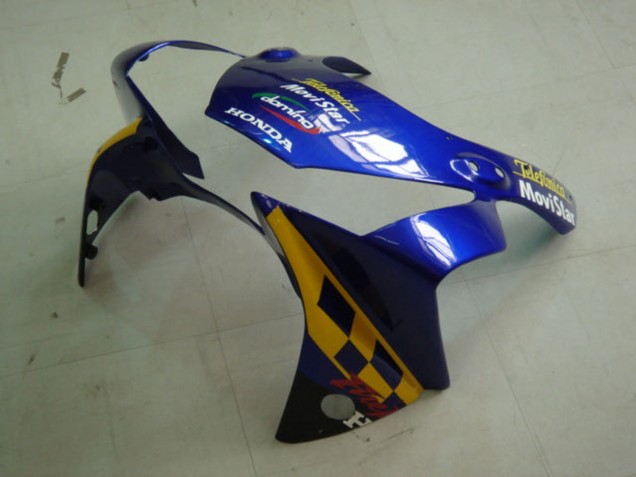 Carénages Moto Honda CBR900RR 954 2002-2003 - Bleu Jaune Noir Brillant Telefonica MoviStar Castrol
