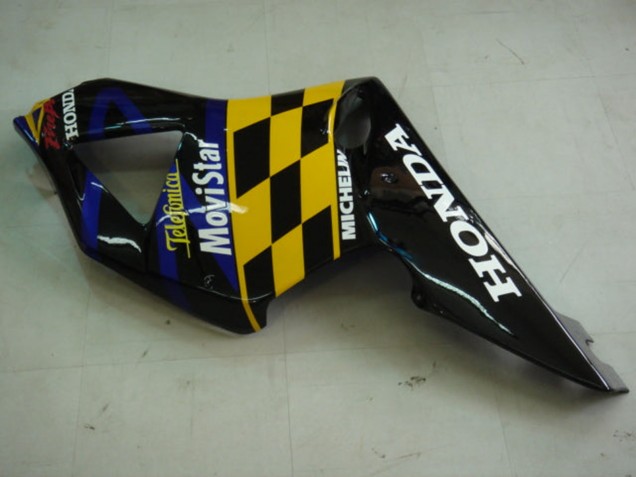 Carénages Moto Honda CBR900RR 954 2002-2003 - Bleu Jaune Noir Brillant Telefonica MoviStar Castrol