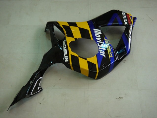 Carénages Moto Honda CBR900RR 954 2002-2003 - Bleu Jaune Noir Brillant Telefonica MoviStar Castrol
