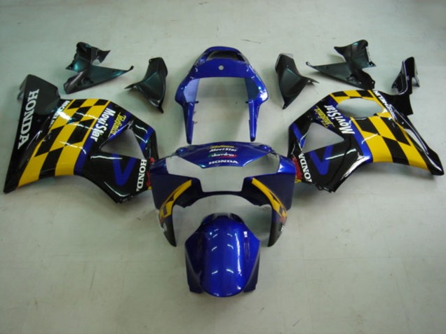 Carénages Moto Honda CBR900RR 954 2002-2003 - Bleu Jaune Noir Brillant Telefonica MoviStar Castrol