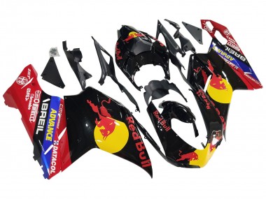 Carénages Moto Ducati 848/1098/1198 2007-2014 - Noir Brillant Jaune Bleu Red Bull Abordables