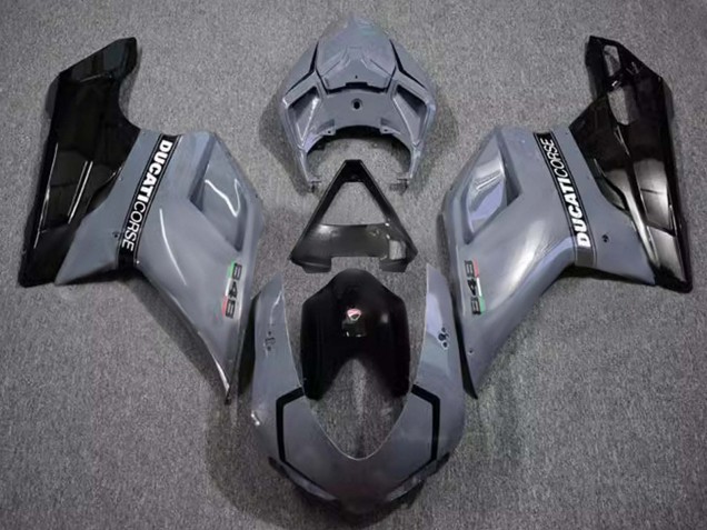 Carénages Moto Ducati 848 2007-2014 - Gris Noir Brillant Corse