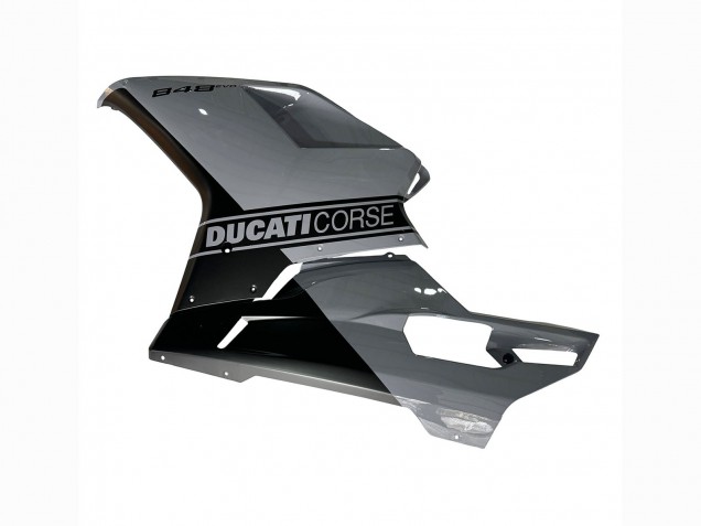 Carénages Moto Ducati 848 2007-2014 - Argent Or Noir Mat