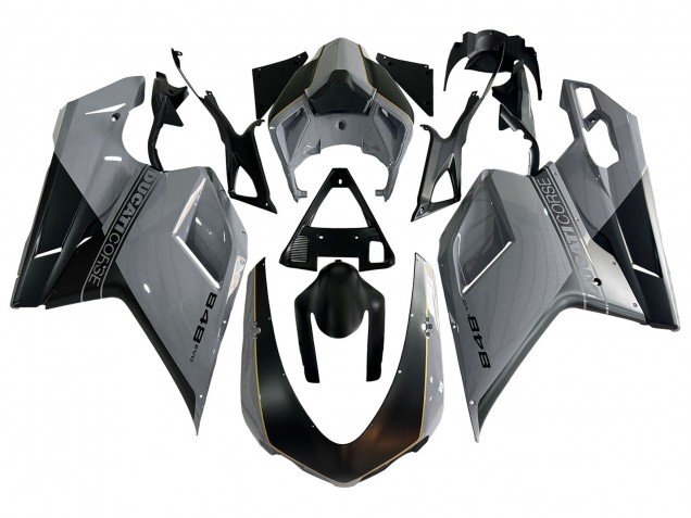Carénages Moto Ducati 848 2007-2014 - Argent Or Noir Mat
