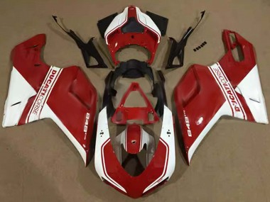 Carénages Moto Ducati 848 2007-2014 - Blanc Rouge Corse Abordables