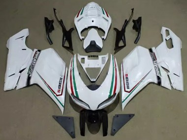 Carénages Moto Ducati 1198 2007-2014 - Blanc Rouge Vert Noir Corse Abordables