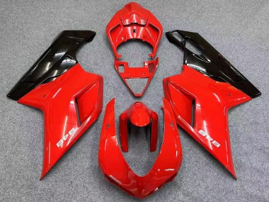 Carénages Moto Ducati 848 2007-2014 - Rouge Noir Brillant Abordables