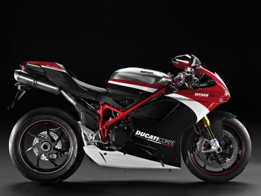 Carénages Moto Ducati 848/1098/1198 2007-2014 - Blanc Rouge Noir Brillant Abordables