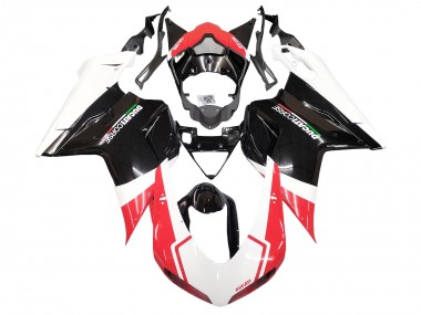 Carénages Moto Ducati 848/1098/1198 2007-2014 - Blanc Rouge Noir Brillant Abordables