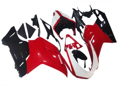 Carénages Moto Ducati 1098 2007-2014 - Blanc Rouge Noir Brillant Abordables