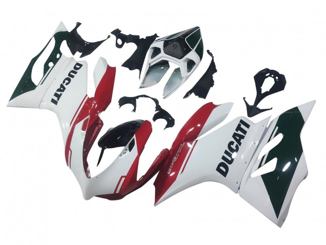 Carénages Moto Ducati Panigale 899 2011-2014 - Blanc Rouge Noir Brillant