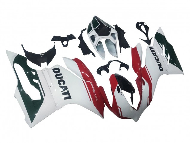 Carénages Moto Ducati Panigale 899 2011-2014 - Blanc Rouge Noir Brillant