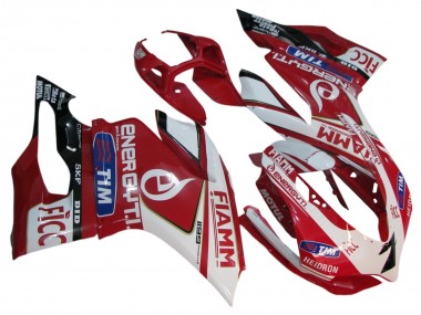 Carénages Moto Ducati 1199 2011-2014 - Blanc Rouge Noir Brillant Fiamm 7 Abordables