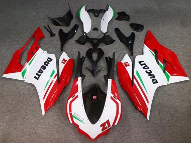 Carénages Moto Ducati 959/1299 2015-2020 - Blanc Rouge Vert Noir Brillant 21 Abordables