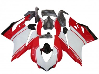 Kits Carénage Moto Ducati 959 2015-2020 - Blanc Rouge Noir Brillant Abordables