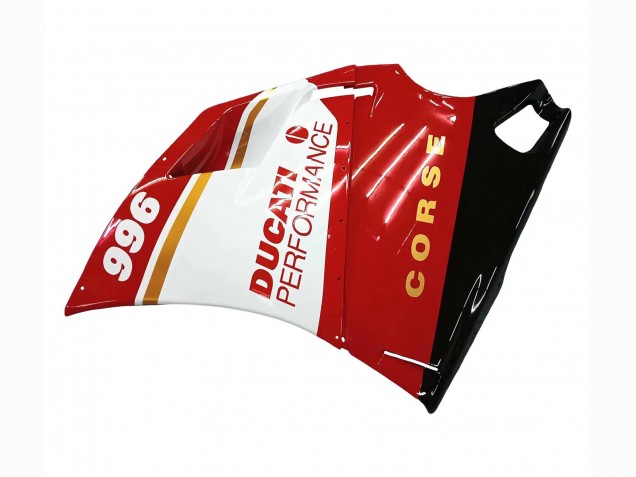 Carénages Moto Ducati 996 1993-2005 - Blanc Rouge Or Noir Brillant Corse Performance