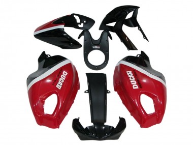 Carénages Moto Ducati Monster 696 796 1100 1100S 2008-2012 - Rouge Blanc Noir Brillant Abordables