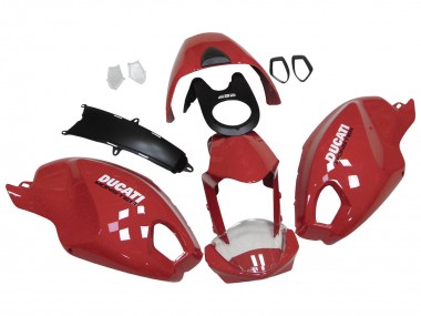 Carénages Moto Ducati Monster 696 796 1100 1100S 2008-2012 - Rouge Blanc Abordables
