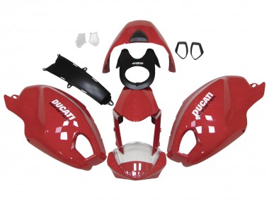 Carénages Moto Ducati Monster 696 796 1100 1100S 2008-2012 - Rouge Blanc Abordables