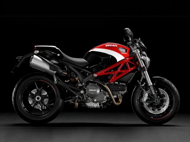 Carénages Moto Ducati Monster 696 796 1100 1100S 2008-2012 - Blanc Rouge Abordables