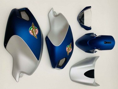 Carénages Moto Ducati Monster 696 796 1100 1100S 2008-2012 - Bleu Foncé Argent Abordables