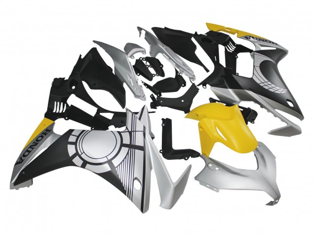 Carénages Moto Honda CBR500R 2013-2015 - Argent Jaune Noir Mat