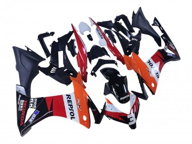 Carénages Moto Honda CBR500R 2013-2015 - Orange Blanc Rouge Noir Brillant Repsol 3 Abordables