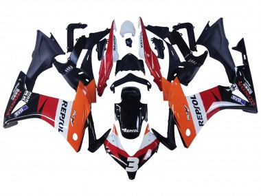 Carénages Moto Honda CBR500R 2013-2015 - Orange Blanc Rouge Noir Brillant Repsol 3 Abordables