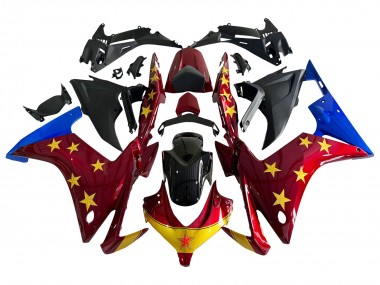 Carénages Moto Honda CBR500R 2013-2015 - Rouge Bleu Jaune Étoile Abordables
