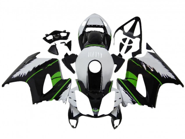 Carénages Moto Honda VFR 800 2002-2013 - Blanc Vert Noir Brillant