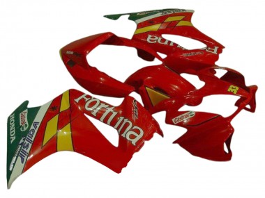 Carénages Moto Honda VFR 800 2002-2013 - Rouge Jaune Vert Fortuna Castrol Valsir 33 Abordables