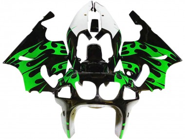 Carénages Moto Kawasaki ZX7R 1996-2003 - Vert Noir Brillant Blanc Abordables