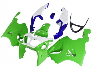 Carénages Moto Kawasaki ZX7R 1996-2003 - Blanc Vert Bleu Abordables