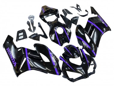 Carénages Moto Honda CBR1000RR 2004-2005 - Noir Brillant Violet Bande Abordables