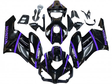 Carénages Moto Honda CBR1000RR 2004-2005 - Noir Brillant Violet Bande Abordables