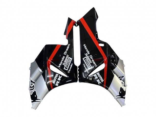 Carénages Moto Honda CBR1000RR 2004-2005 - Argent Noir Brillant Rouge Bande